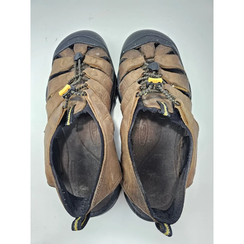 Keen‎ Newport Brown Leather Fisherman Sandals Mens Water Hiking Shoes Toe Guard